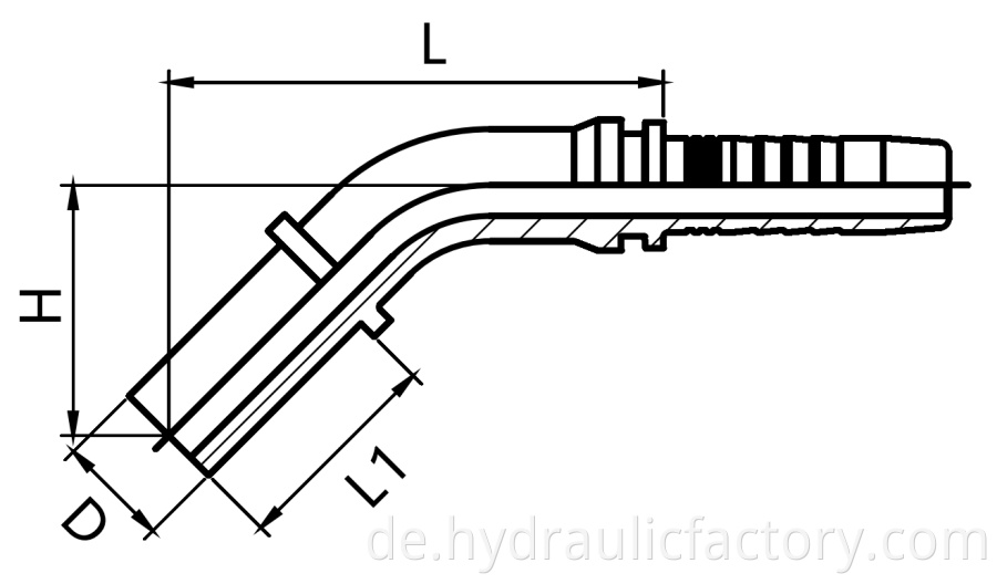 45 Degree Metric Standpipe Straight Hydraulic Fittings Drawing